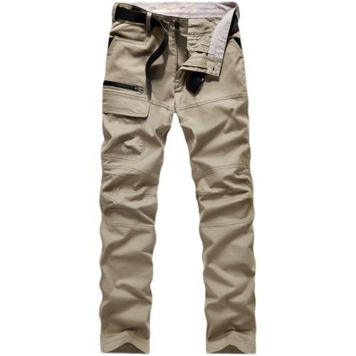 Мужские летние тонкие тактические хлопковые эластичные штаны, свободный прямой крой