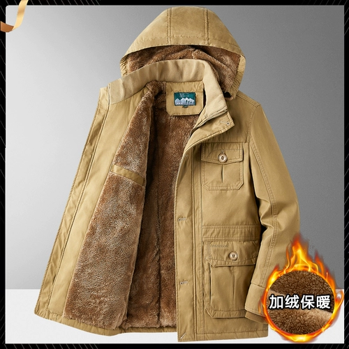 Утепленная мужская куртка, пуховик для отдыха, в американском стиле, длина миди