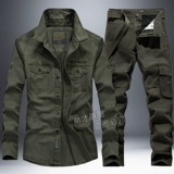 Демисезонный хлопковый комбинезон, износостойкая дорожная рубашка, униформа, комплект