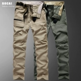 Мужские летние тонкие тактические хлопковые эластичные рабочие штаны, свободный прямой крой