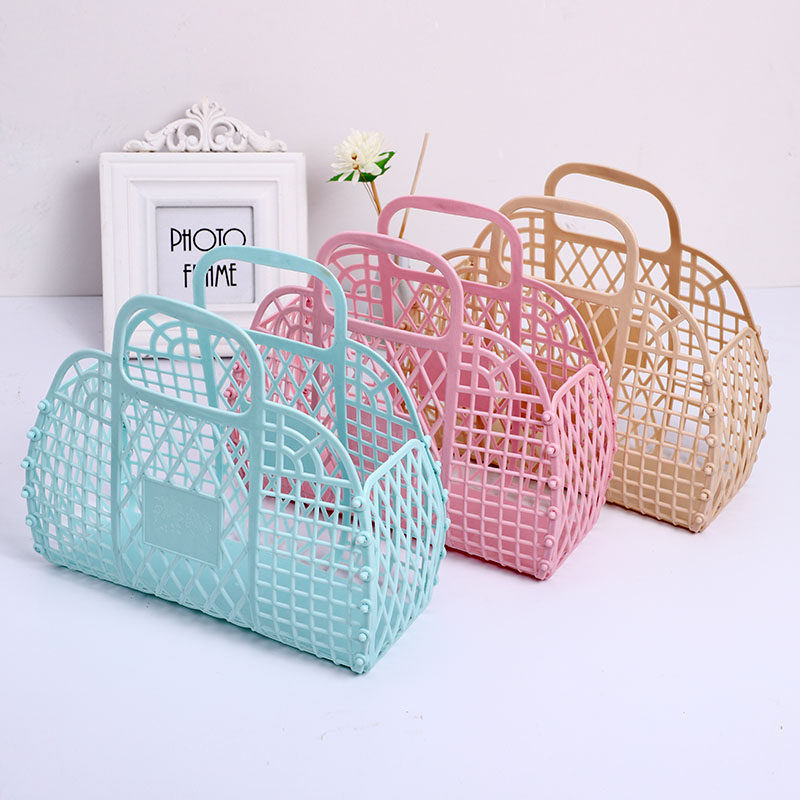 Bath basket bathroom soft plastic portable small basket dressing room wall hanging basket storage basket toiletries bath