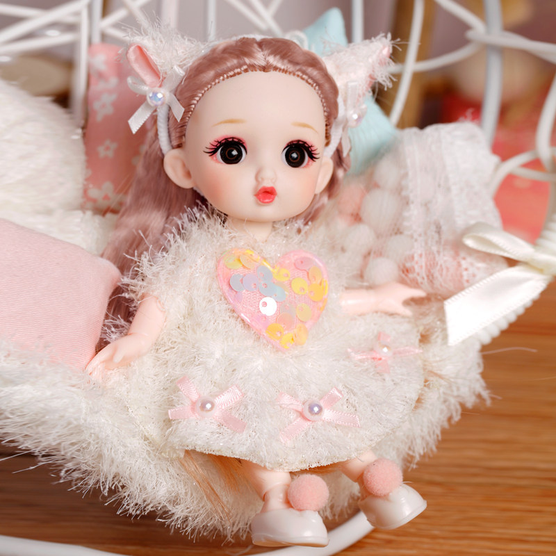 (Fan Welfare) Fairy Princess Dolls New Pint Love Meow Meow Cat Ears Change Doll Girl Toys