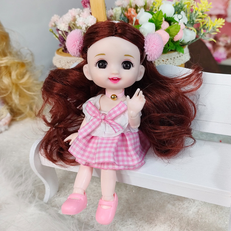 (Fan Welfare) Fairy Fairy Princess Dolls Pink Little Sweetheart Plaid Dress Changing Doll Girl Gift Toy