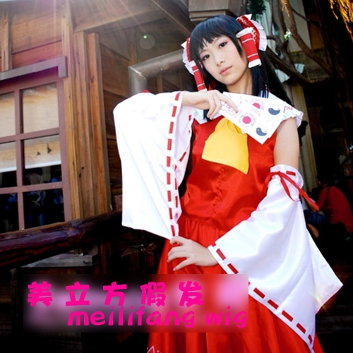 [US Cube] cosplay tóc giả tinh thần phương Đông tiểu sử khác nhau Boli Ling mơ dài đen thẳng 100cm - Cosplay cosplay zenitsu