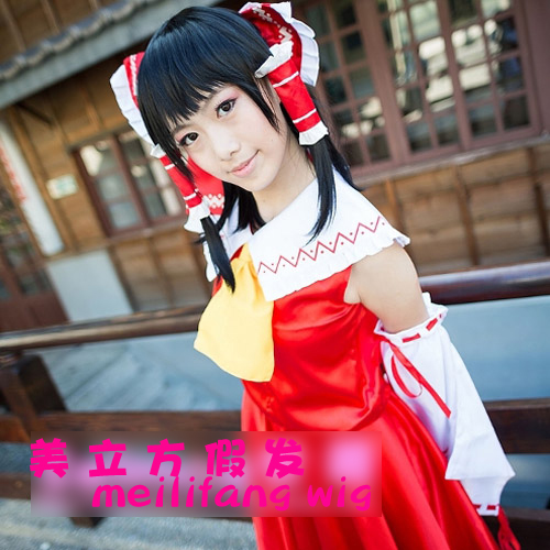 [US Cube] cosplay tóc giả tinh thần phương Đông tiểu sử khác nhau Boli Ling mơ dài đen thẳng 100cm - Cosplay cosplay zenitsu