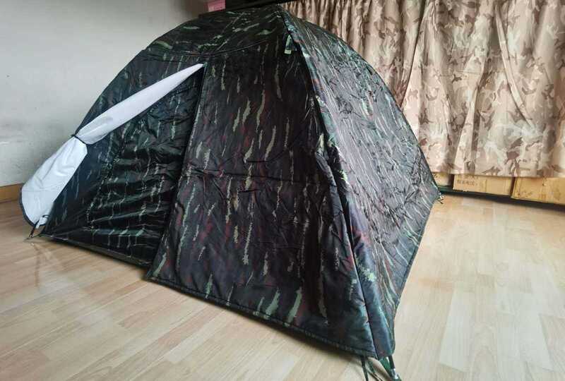 Tiger-Patterned Three-Layer Double-Person Tent for Winter and Summer Outdoor Camping, Travel, Beach, Seaside, Warm, Rainproof, Convenient, All-Season Tent