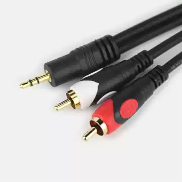 Notebook computer audio cable Mobile phone connection audio data cable one point two 3 5MM to 2 lotus head audio cable
