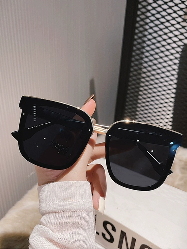 Южная Корея Капин Кофн Большой Черный Мейк Зеркал Женское 2022 Большое лицо -тонкие солнцезащитные очки Мужские антигультравиолетовые сильные свет