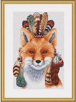 Ultra-clear color cross-stitch redrawing paper source file Indian Fox 87-131 51 colors
