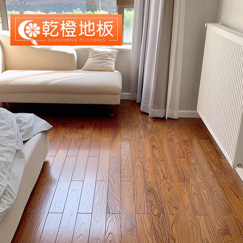 Pure wood flooring elm reliefed ink green locumber teak log log black walnut manufacturer direct sales