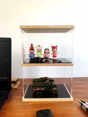 Wooden acrylic display box Model clay storage model cover Toy Gundam building blocks dustproof box customization