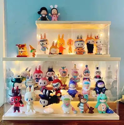 Jasmine display box Multi-layer ladder Solid wood acrylic transparent Jasmine doll bubble Matt Beech collection storage