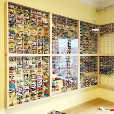 Wooden household car model storage box Domeca alloy Hot Wheels tomy children's toy car model display
