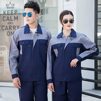 8014 костюм из чистого хлопка в тон темно-синему и серому цвету.