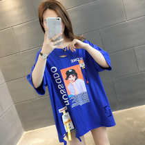 Short-sleeved T-shirt womens summer 2021 new womens loose medium-length shirt half-sleeve T-shirt Korean version of clothes