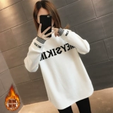 Утепленный приятный телу белый цветной лонгслив, в западном стиле, коллекция 2021