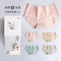 Yulingfei womens underwear female pure cotton antibacterial cotton incognito mid-waist girl birthday briefs breathable thin summer