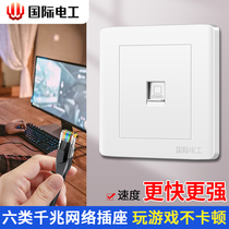 International Electrician Type 86 Free Single Port Category 6 Super Network Socket Gigabit Ethernet Cable Computer Module Network Port Panel