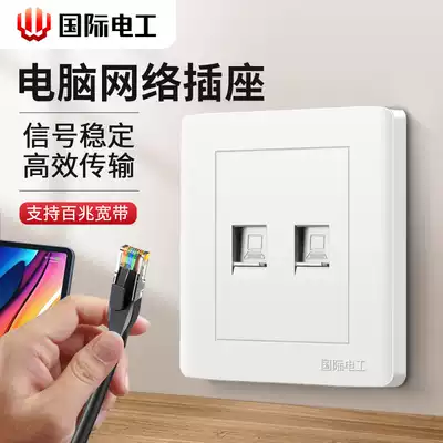 International electrician dual computer socket two-position Network Route socket network socket Yabai 86 concealed switch panel