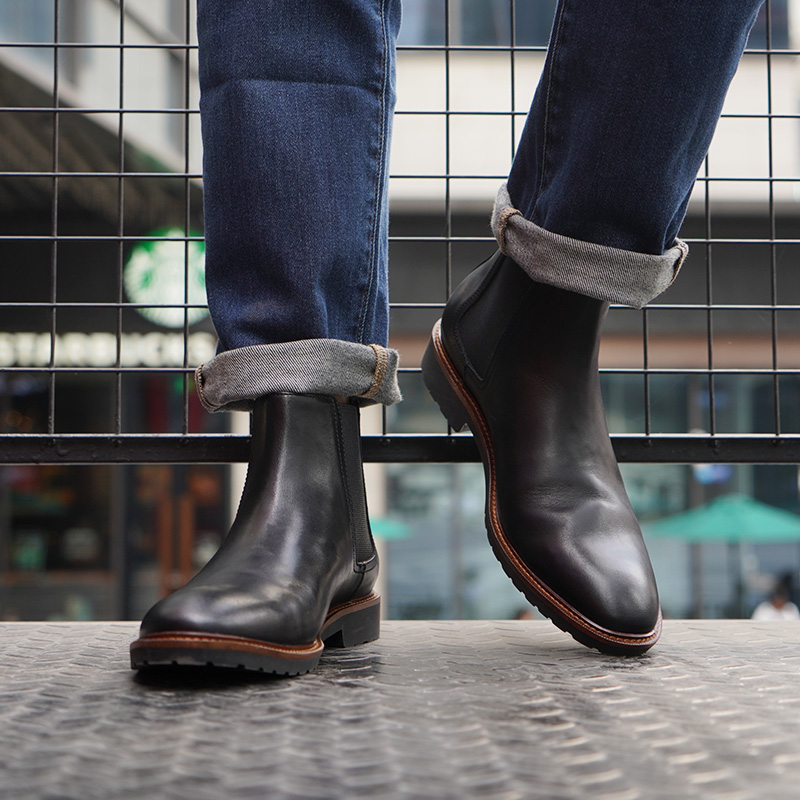 Dimec Chelsea men's boots Martin boots Chaude shoes 100 lap short boots genuine leather spring high cylinder set foot leather shoes Inn wind