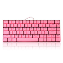 Pink Teenage Girl Series 82 Key Mini Machinery RGB Full Color 16.8 million Color PBT Keycap Green Shaft Real Mechanical Keyboard