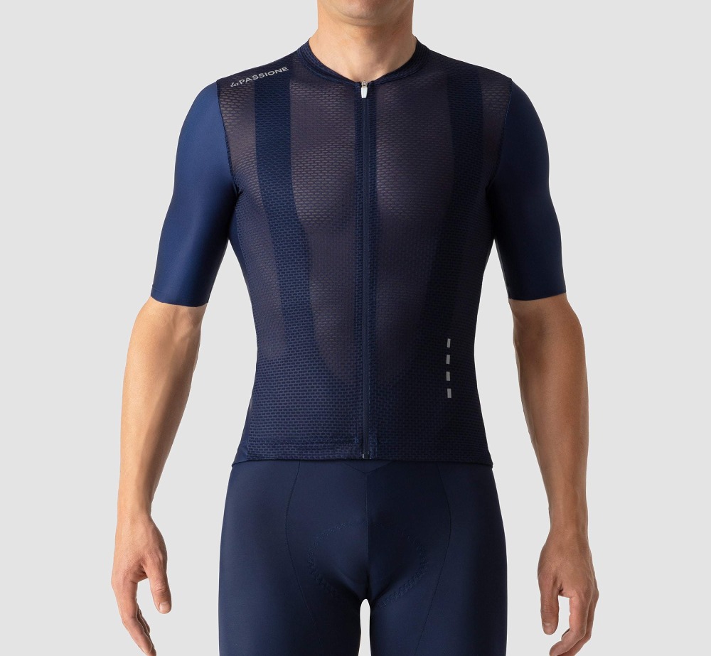 laPASSIONE high quality riding suit short sleeve speed dry riding sports cardigan front and back mesh super breathable full summer