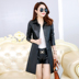 Áo xuân 2019 bằng da mới dành cho nữ phiên bản dài Hàn Quốc của áo len cổ tròn XL bằng da cừu mỏng áo khoác da zara Quần áo da
