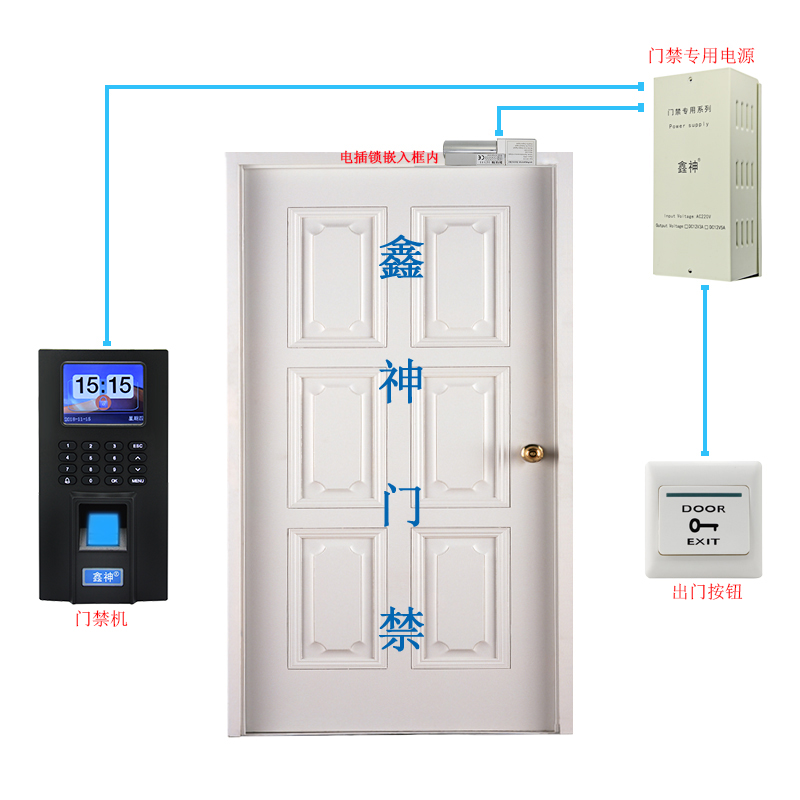 Fingerprint magnetic lock access control set wooden door fingerprint password access control system fingerprint lock magnetic lock electronic access lock