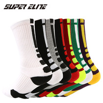 Classic high top towel bottom sports socks Terry thickened non-slip elite basketball socks Mens high tube socks
