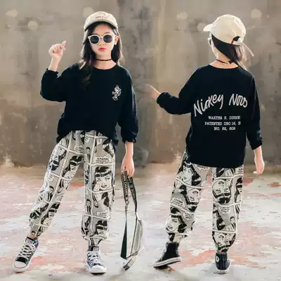 Girls long sleeve T-shirt 2021 new spring dress Korean version of loose base shirt in big children Foreign style casual coat tide