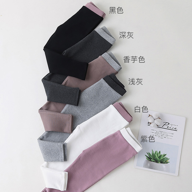 Girl Gansuede Inner Lap Pants Spring Autumn New Foreign Pie Dress Thickening Integrated Suede Pants Woman Baby Pure Cotton White Pants