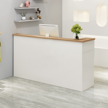 Simple modern cashier Clothing store counter Corner bar table White womens store small front desk reception desk