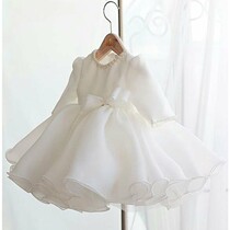 South Korean girl princess dress superfairy fluffy dress foreign air 22 Chunqiu One year old girls baby birthday gown