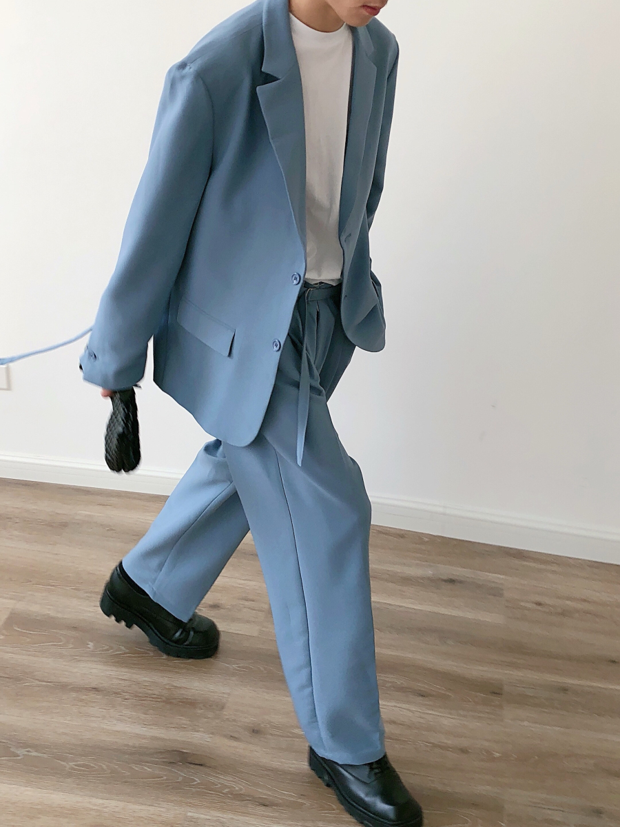 yghome Korean tie Loose Casual Western Suit Jacket Man 2022 Small crowd design Sensation Floating with Decorative Suit Suit