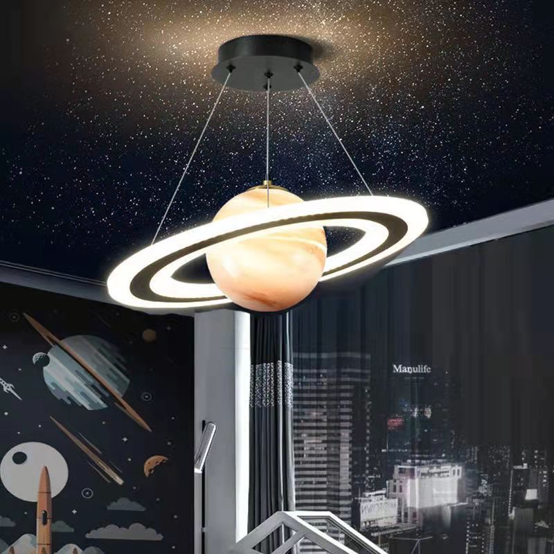 Planet Lamp Children's Room Chandelier Creative Wandering Earth Boys and Girls Room Bedroom Zhongshan Lighting Space Starry Sky