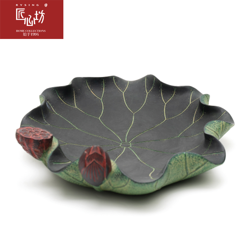 Craftsmanship new Chinese style living room coffee table fruit tray home Chinese Zen dried fruit snack tray creative decorative ornaments