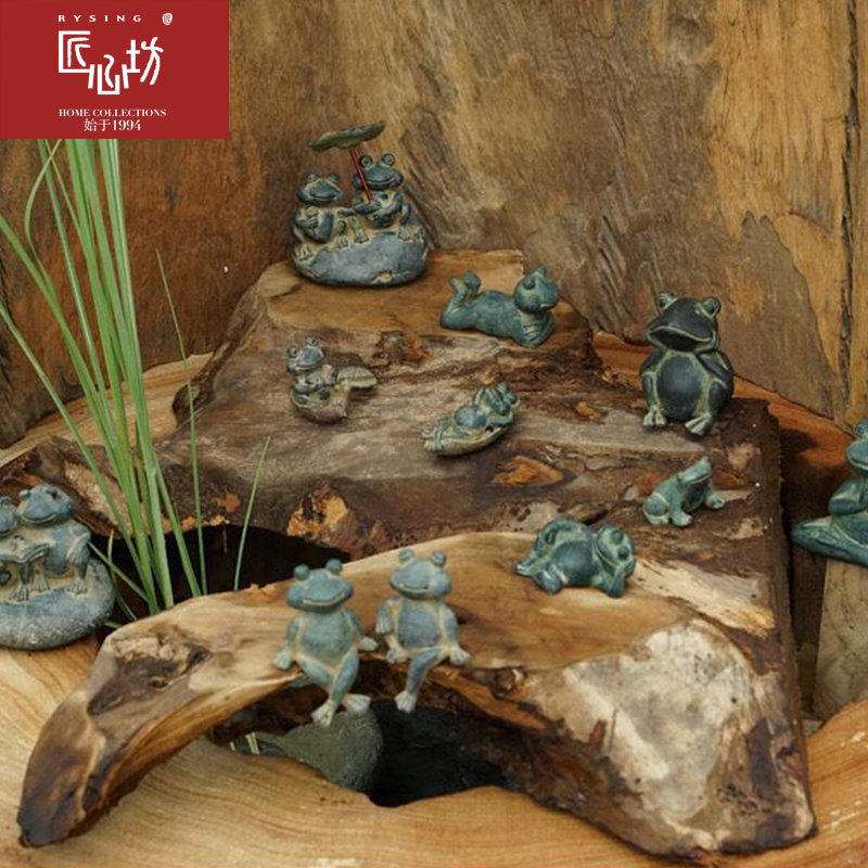 Artisan Workshop Bonsai Bonsai Fake Mountain Scenery Small Animal Small Frog Waterscape Decoration Fountain Flowing Water Fish Tank Pendulum decorations