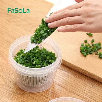 日本FaSoLa冰箱葱花收纳盒葱姜蒜沥水篮保鲜盒蔬菜葱蒜姜水果冷冻