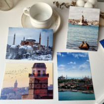 Turkish Istanbul scenery postcard Bosphorus Strait scenery St. Sophia Cathedral