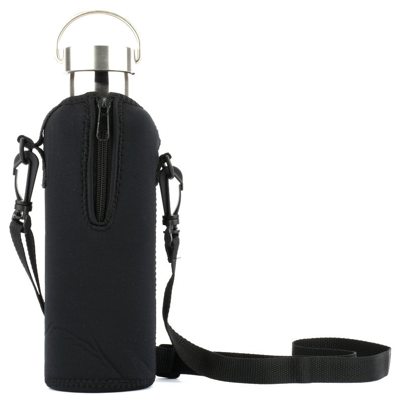 Stainless steel insulation outdoor sports kettle Single shoulder portable cycling mountaineering student water cup with cup holder Water cup