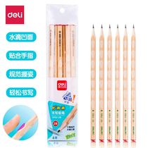 Deli S953-HB log gigs Hole pencils pencil pupils triangle bar children corrective grip pencil