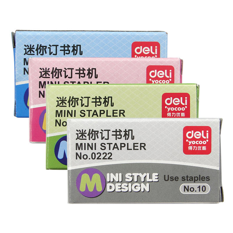Deli 0222 mini stapler cute cartoon animals with small size 10 stapler