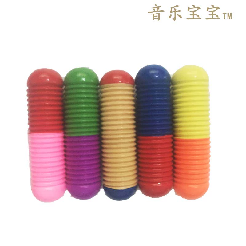 Khuyến mãi nhà máy Gỗ cát cạo râu Rana Frog Sounder Orff Nhạc cụ Trẻ em Đồ chơi Red Blue Sand Tube - Đồ chơi nhạc cụ cho trẻ em