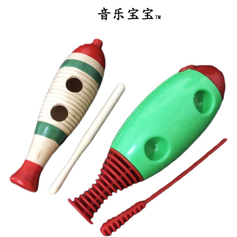Khuyến mãi Orff trẻ em đồ chơi bộ gõ giáo dục sớm giáo dục hỗ trợ cá nhỏ cá lớn ếch ếch âm thanh cạo ống - Đồ chơi nhạc cụ cho trẻ em bộ trống cho bé trai