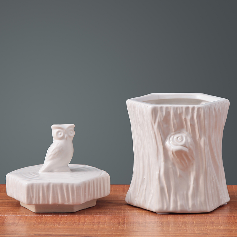 European storage tank hallway table candy jar ceramic decoration I and contracted creative home furnishing articles