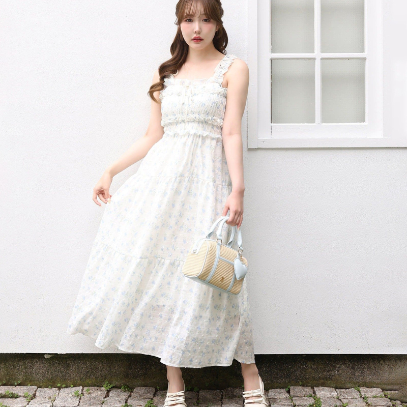 Nc0529 Weekend Pear Fragrance Backless Contrast Color Bow Ruched Long Dress 26 Summer Women