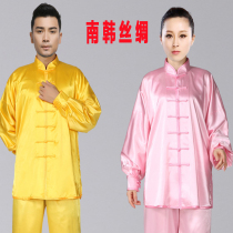 Tai Chi suit Satin South Korea silk spring and summer performance clothing new morning practice suit Martial arts suit loose practice suit