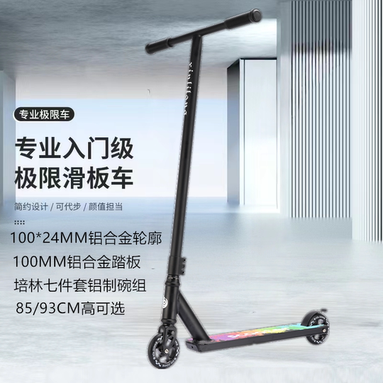 青少年专业极限滑板车铝板两轮刷街花式竞技车成人炫酷代步滑板车