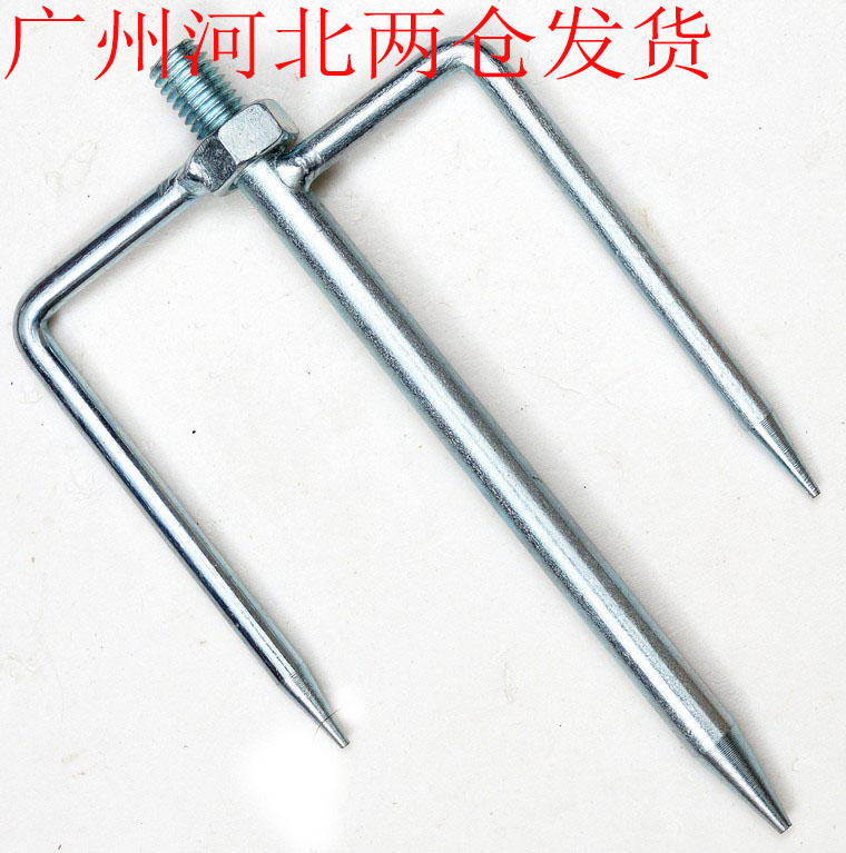 Fishing umbrella ground plug with 12 wires Jinwei Jiang Taigong fishing parasol ground fork iron stainless steel three-one-one fishing tackle