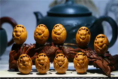 Ziyunhui olive nuclear carving famous hand-carved Kowloon birthday hand string